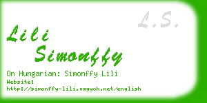 lili simonffy business card